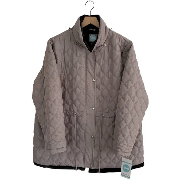 Totes “Titanium” Geometric Quilted Hooded Jacket - Picture 5 of 10